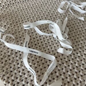 CHANEL White Branded Ribbon 3 of them size included in picture